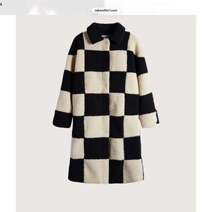 ❤️Oak + Fort chequered Sherpa coat. S/m